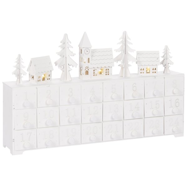 Adventskalender LED weiß Weihnachtsdorf MUONIO