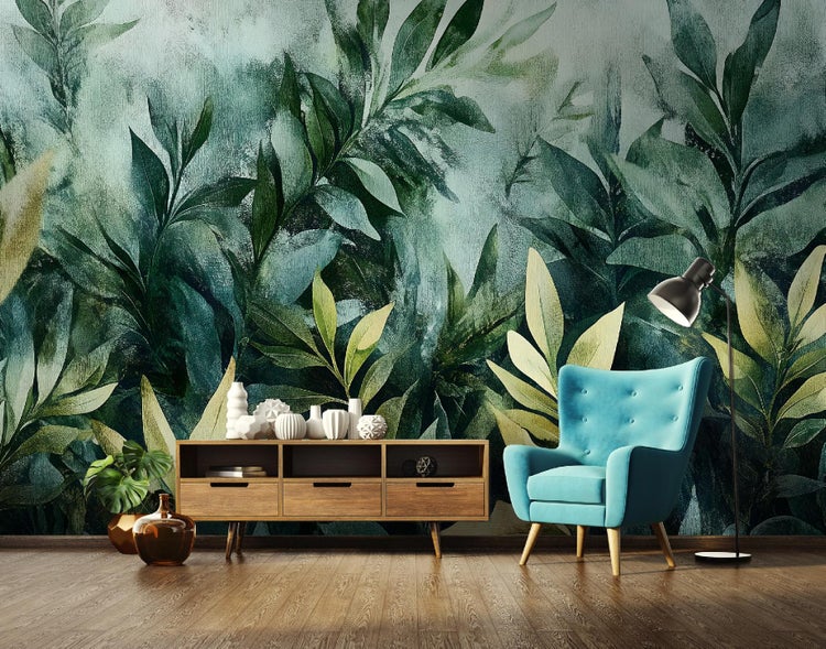 Fototapete Blätter Grün Vlies Tapete Wohnzimmer 350x250 cm