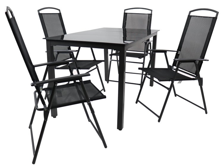 5-tlg Sitzgruppe Gartenmöbel Tisch Stühle Set 140S