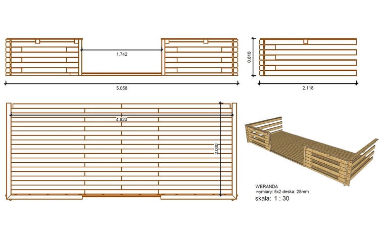 Gartenhaus, Gerätehaus 35m2 - 5x5m - 28mm