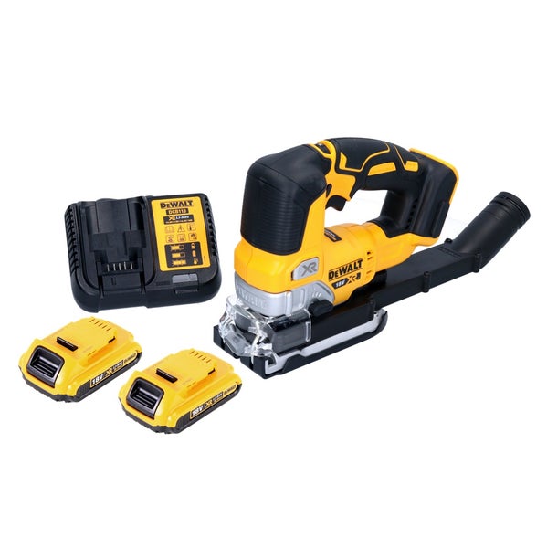 DeWalt 18 Volt Akku-Stichsäge Set mit zwei Akkus und Ladegerät