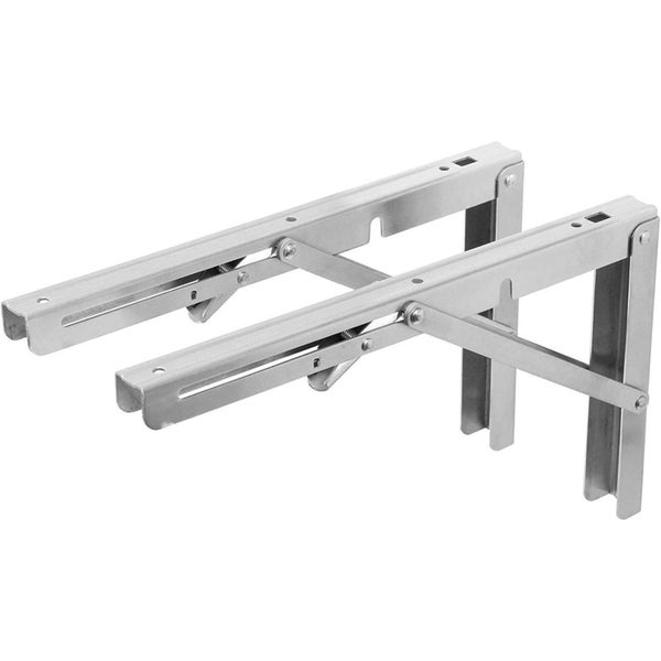 Set aus zwei klappbaren Regalträgern aus Metall für eine platzsparende Wandmontage