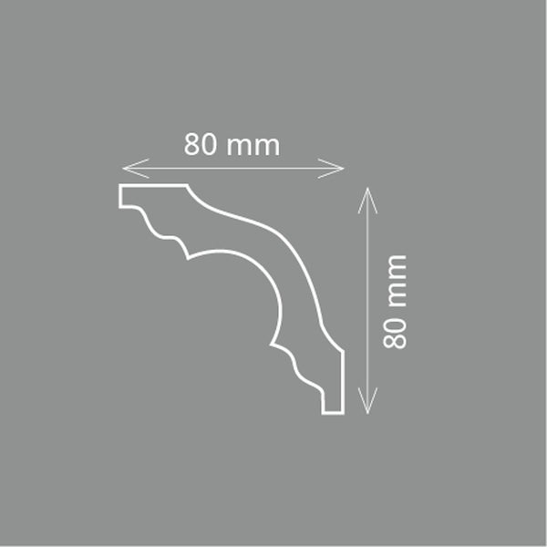 Zierleiste K 80 (80 x 80 mm), Länge 2m