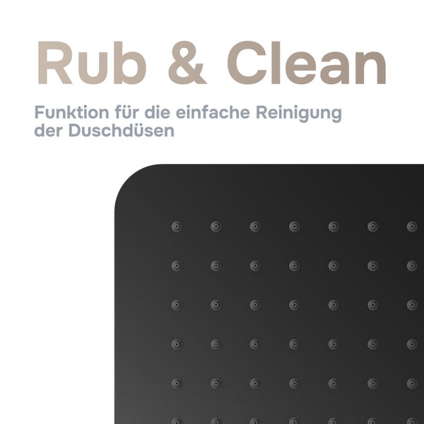 Duschkopf mit Rub and Clean Funktion zur einfachen Reinigung von Kalkablagerungen an den Düsen