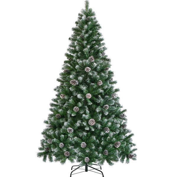 Yaheetech 228 cm künstlicher Weihnachtsbaum mit Schnee , Grün