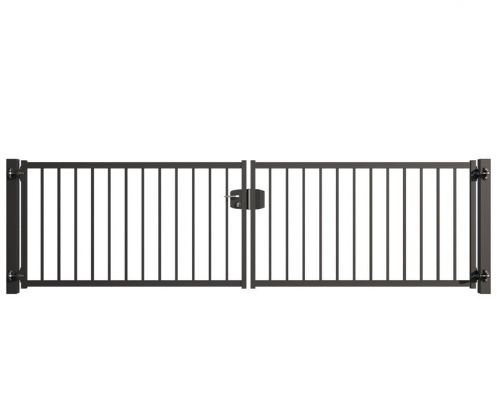 Doppeltor aus Metall für den Gartenzaun