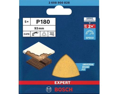 Bosch Expert Schleifblätter, Körnung P180, 93 mm, 5 Stück