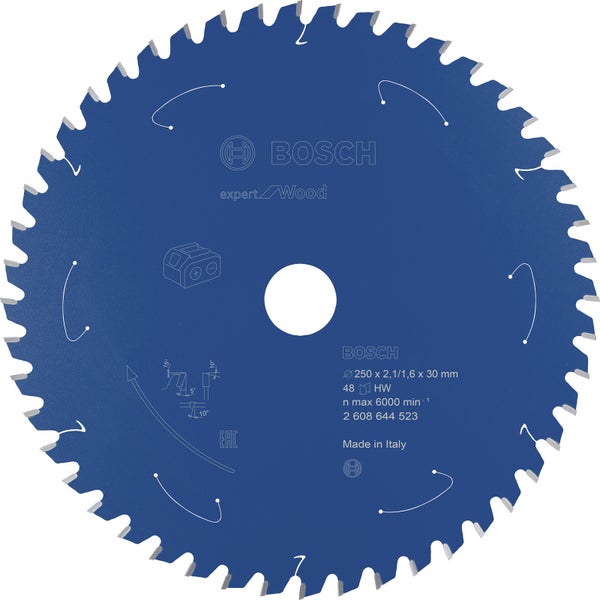 Bosch Kreissägeblatt Expert for Wood für Akku-Gehrungssägen 250 x 2,1 x 30 mm 48 - 2608644523