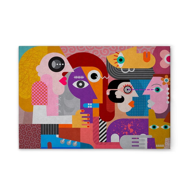 Dekoratives Wandbild mit abstraktem Menschengruppen-Design