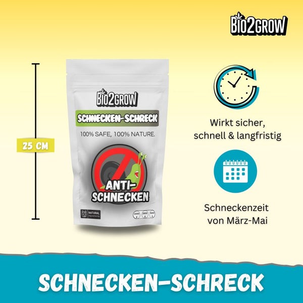 Bio2Grow Schnecken Schreck 1 Liter – 100% Organische Schneckenabwehr für Garten & Hochbeet – Sofortschutz, Langzeitwirkung & Bodenverbesserung – Wetterfest & Sicher für Pflanzen, Tiere und Menschen