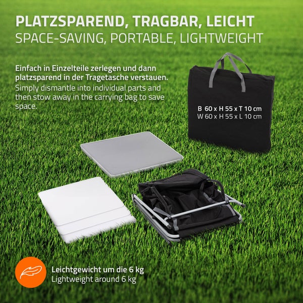 ECD Germany Campingschrank faltbar, Grau-Schwarz, 60x97,5x53 cm, Campingküche mit Aluminiumgestell, Küchenbox tragbar mit Arbeitsplatte, 3 Ablagen und Tragetasche, Outdoorschrank Faltschrank aus Stoff