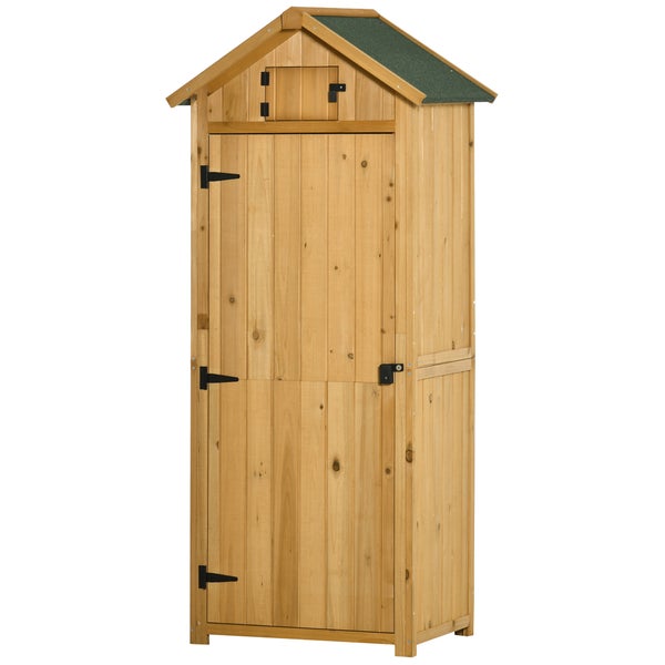 Gartenschrank aus Holz mit Tür und Dach