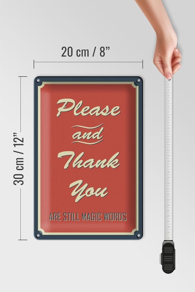 Blechschild Spruch 20x30cm Please and Thank you