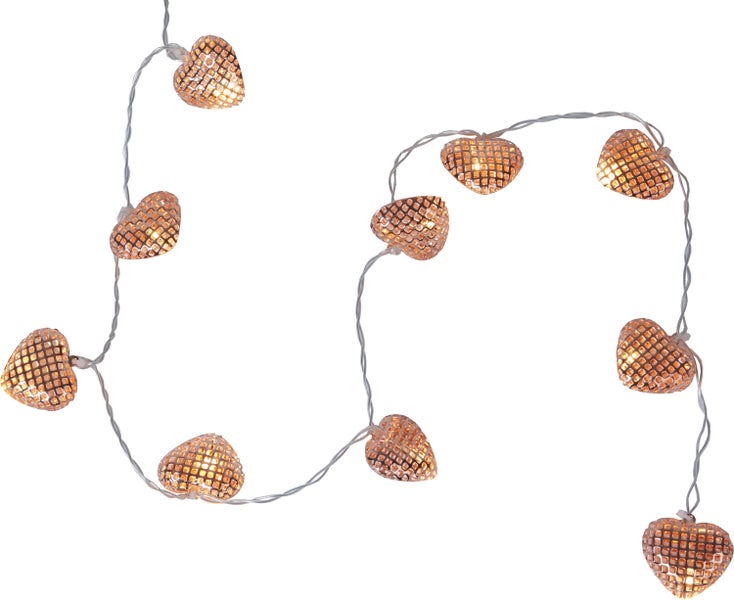 Lichterkette mit Herzmotiven