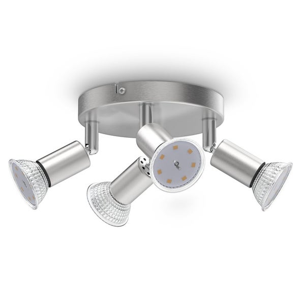 Deckenstrahler - 11,6W, 1040lm, LED, schwenkbar, GU10, Rondell, warmweiß, matt-nickel