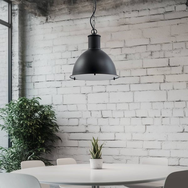 Lindby Außenleuchte Luciane (spritzwassergeschützt in Schwarz aus Aluminium (1 flammig, E27) - Pendelleuchte außen