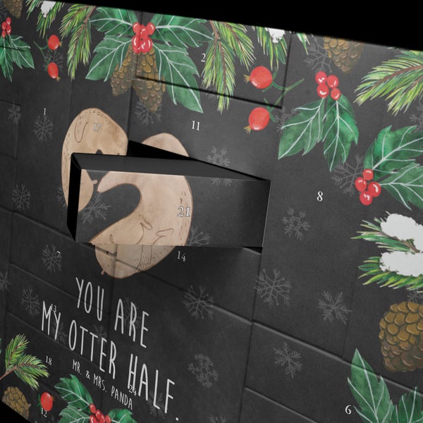 Mr. & Mrs. Panda Befüllbarer Adventskalender Otter Herz - Schwarz