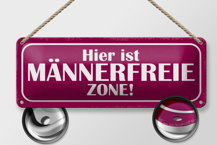 Blechschild Spruch 27x10cm hier ist männerfreie Zone Dekoration