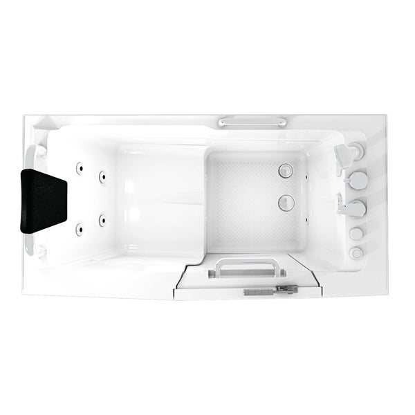 Begehbare Badewanne mit Tür, Sitzelement und Hydromassagefunktion von oben