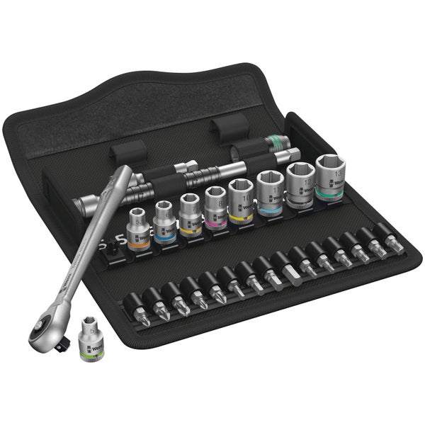 Wera 8100 SA 7 Zyklop Metal-Knarrensatz Durchsteckvierkant 1/4-Antrieb - 004017