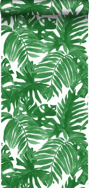 Sanders und Sanders Tapete Palmenblätter Dschungelgrün - 0,53 x 10,05 m - 935266
