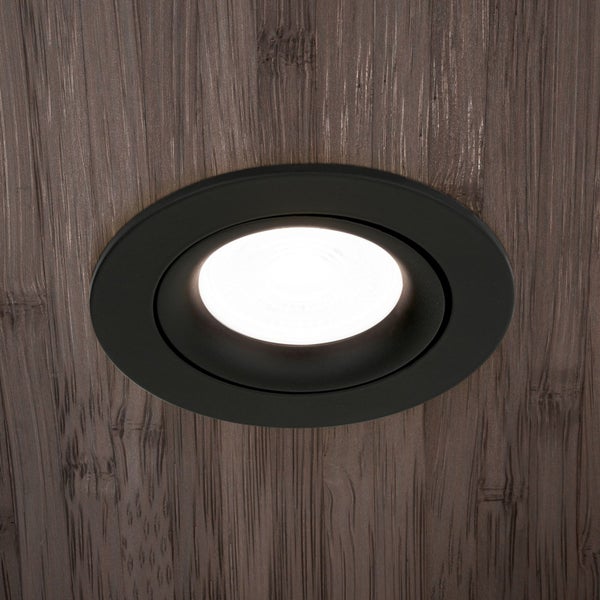 Einbaustrahler Aluminium GU10 Ø 9cm Schwarz