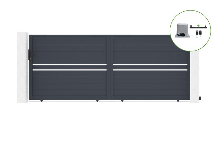 Schiebetor 4m CIMONE H.160cm Aluminium + RANGER C300 Motorisierung