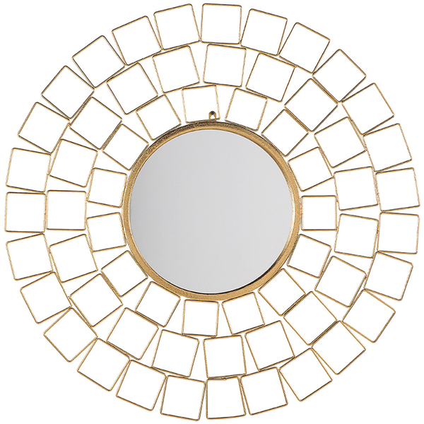 Runder Spiegel mit dekorativem Rahmen aus Quadraten