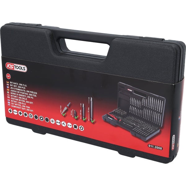 Bit-Satz mit 208 Teilen im Werkzeugkoffer von KS Tools