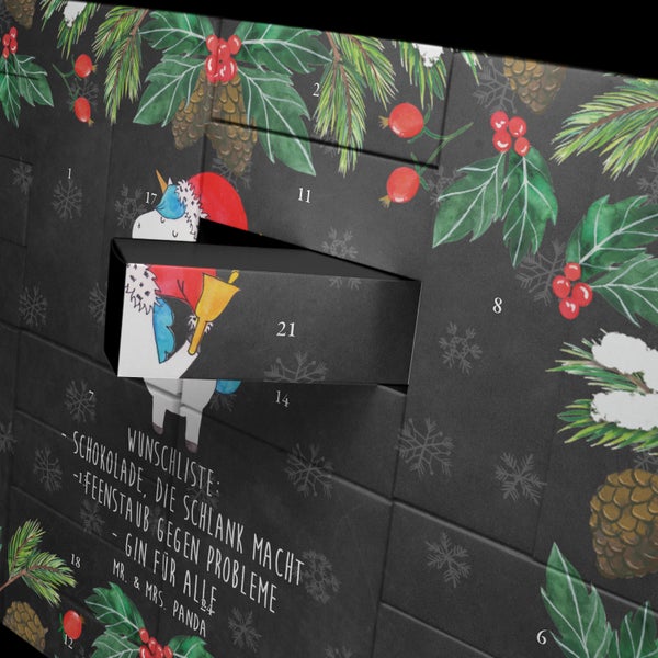 Mr. & Mrs. Panda Befüllbarer Adventskalender Einhorn Weihnachtsmann - Schwarz