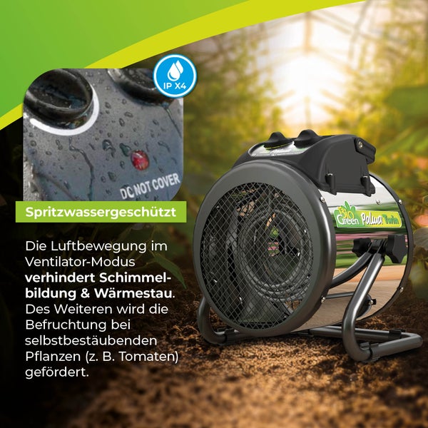 Gewächshausheizung & Lüfter PALMA TWIN mit digitalem Thermostat