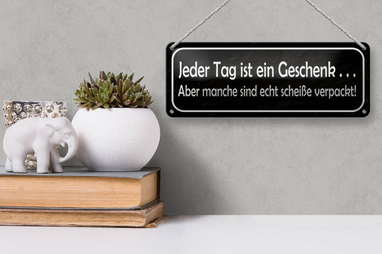 Blechschild Spruch 27x10cm jeder Tag ist ein aber Dekoration
