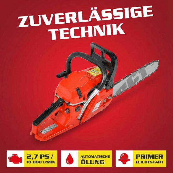 Kettensäge mit 2,7 PS und automatischer Ölung