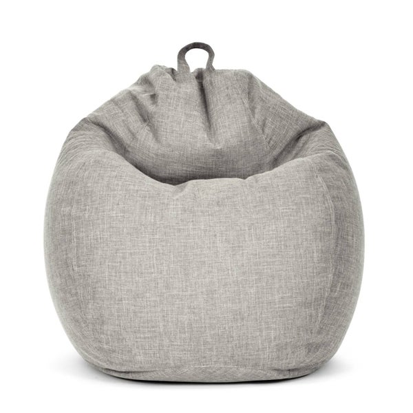 Green Bean Indoor XXL Sitzsack mit 300 Liter mit EPS-Perlen Füllung - Kuschelig Weich Waschbar - Drinnen Stoff Bodenkissen Liegekissen Sitzkissen - Silber Grau