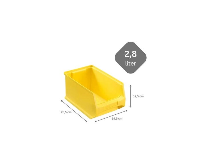 PROREGAL SuperSparSet 48 x Gelbe Sichtlagerbox 3.0 HxBxT 12,5 x 14,5 x 23,5 cm 2,8 Liter Sichtlagerbehälter Sichtlagerkasten
