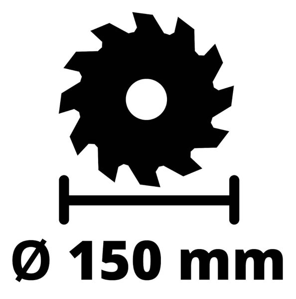 Symbol für Kreissägeblatt mit einem Durchmesser von 150 Millimeter