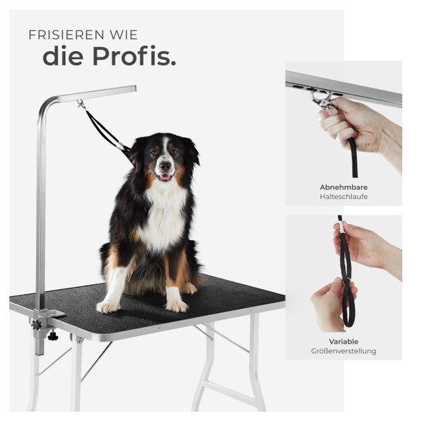 Trimmtisch tectake  Belastbarkeit 60 kg mit höhenverstellbarem Galgen schwarz/weiß