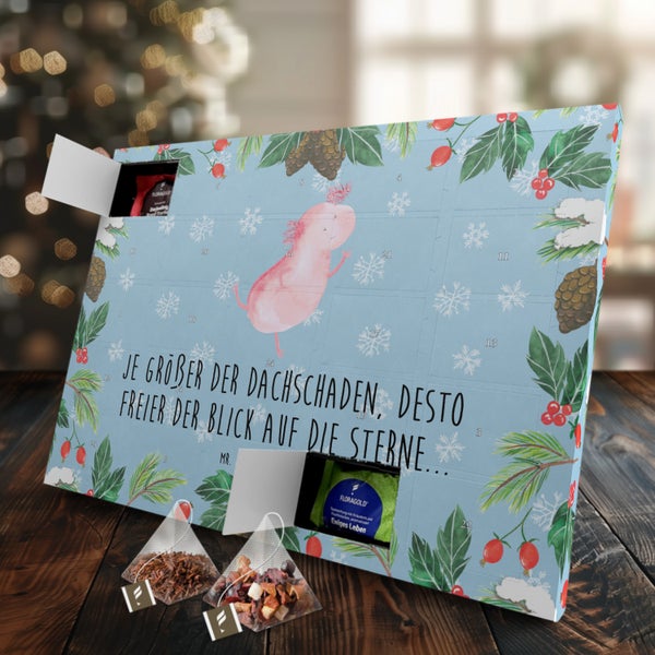 Mr. & Mrs. Panda Tee Adventskalender Axolotl Tanzen - Blau Pastell