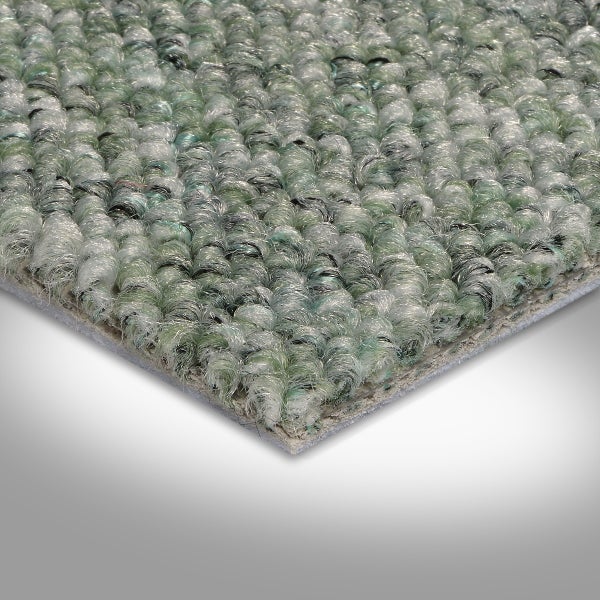 Teppichboden grün Meterware mit Schlingen Struktur und Vliesrücken 400 cm Breite (Meterware)