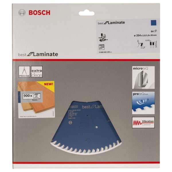 Bosch Kreissägeblatt Best for Laminate, Durchmesser 254 Millimeter