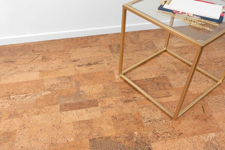 Klick Korkboden für Kinder und Wohnzimmer Korkfußboden Natur matt lackiert Korkplatten für Boden 90,5 x 29,5 cm