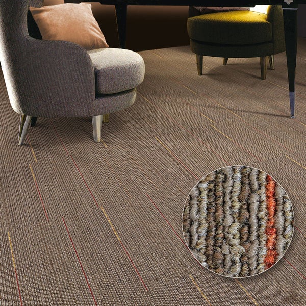 FLOORDIREKT Teppichfliese Berlin - Selbstliegend -  50x50 cm - Beige
