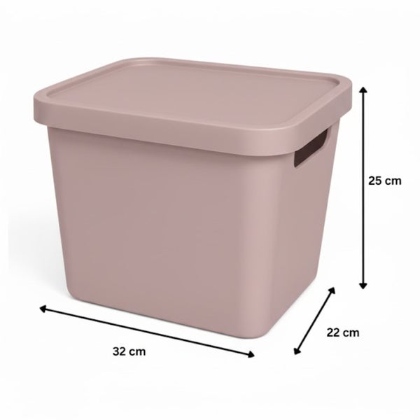 Aufbewahrungsbox mit Deckel und den Maßen 32 cm x 22 cm x 25 cm