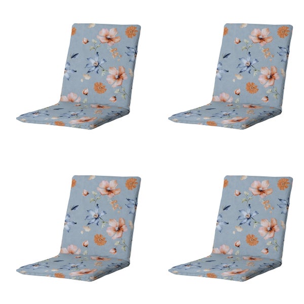 Stuhlauflage Stapelstuhl Florina blau - ca. 97x49 cm - 4er-Set