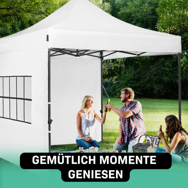VONROC Pavillon 3x3m wasserdicht stabil - Partyzelt EasyUp System [3Min Aufbau] Popup Faltpavillon modular erweiterbar als Festival Zelt, Gartenpavillon