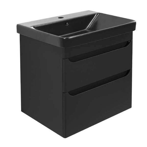 Design Waschbecken 60x45 Waschtisch Schwarz matt 60cm x 45cm Luxury