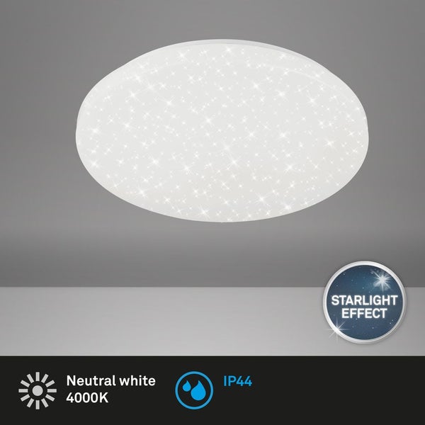 LED Deckenleuchte Badlampe Sternenhimmel IP44 18W weiß Metall Ø38,5 Briloner