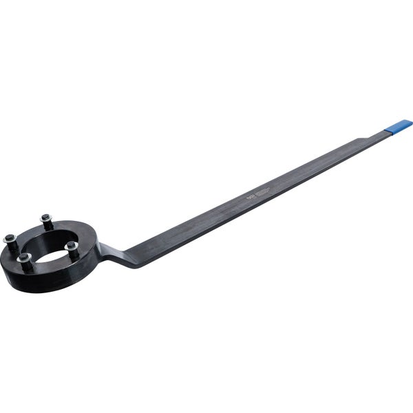 Haltewerkzeug mit Bolzen zum Fixieren von Bauteilen.