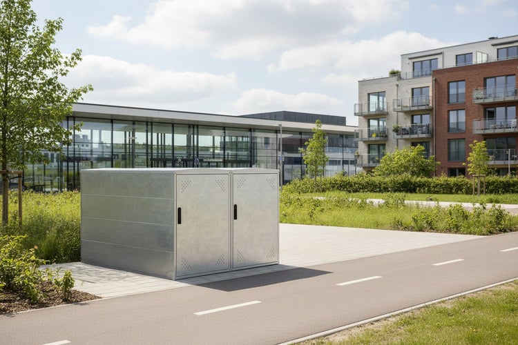 Metallfahrradbox für Fahrräder im Außenbereich