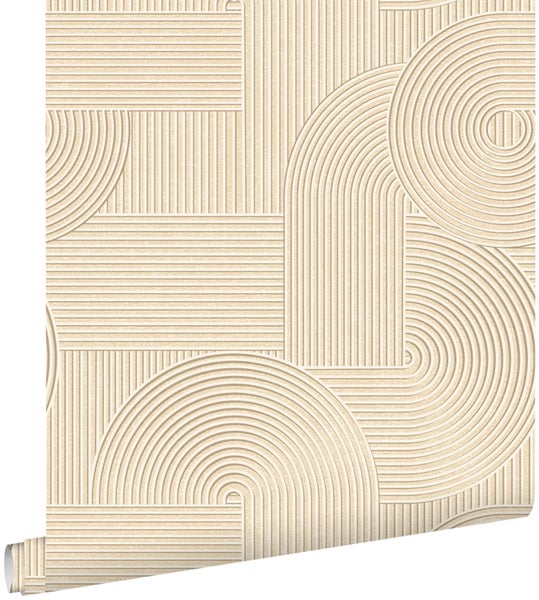 ESTAhome Tapete 3D-Muster Sandbeige - 50 x 900 cm - 139645